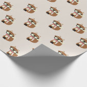 Krawatte und Brille Hipster Brown Fox Geschenkpapier (Ecke)