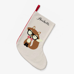 Krawatte und Brille Hipster Brown Fox Kleiner Weihnachtsstrumpf