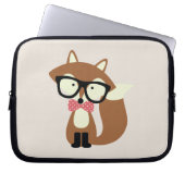 Krawatte und Brille Hipster Brown Fox Laptopschutzhülle (Vorderseite)