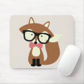 Krawatte und Brille Hipster Brown Fox Mousepad (Mit Mouse)