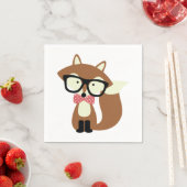 Krawatte und Brille Hipster Brown Fox Serviette (Beispiel)