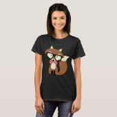 Krawatte und Brille Hipster Brown Fox T-Shirt (Vorne ganz)