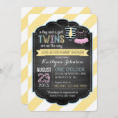 Krawatte und Tutu Twins Baby Dusche Einladung (Vorne/Hinten)