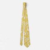 Krawatte Vintag Bright Gold Floral Swirl (Rückseite)