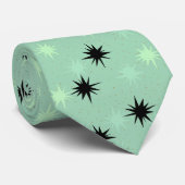 Krawatte von Atomic Jade und Mint-Sternexplosionen (Gerollt)
