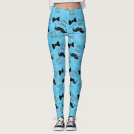 Krawatte von Bow und Leggings von Mustache in Blau