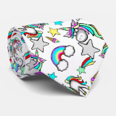 Krawatte von Einhornsteinen und Regenbogenstangen (Gerollt)