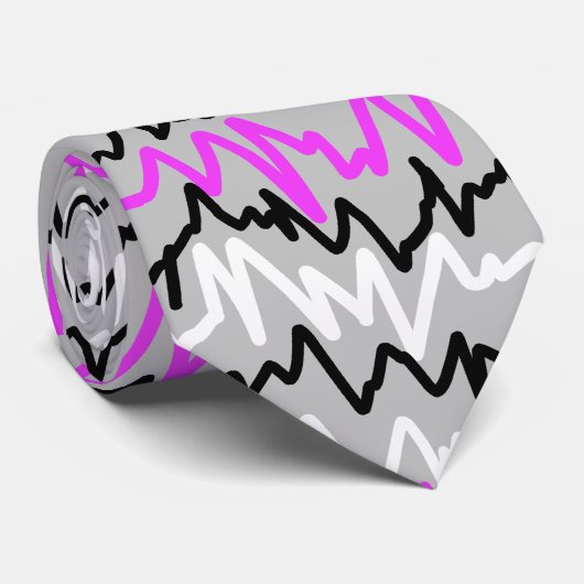 Krawatte von Funky Abstrakt Art Pattern (Gerollt)