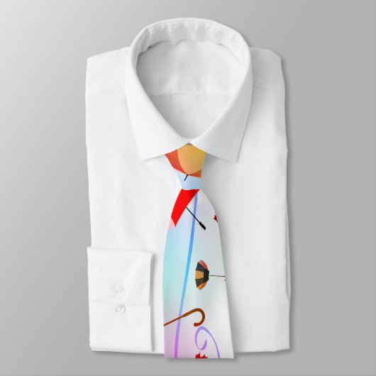 Krawatte von Regenschirmen und Blätter (Gebunden)