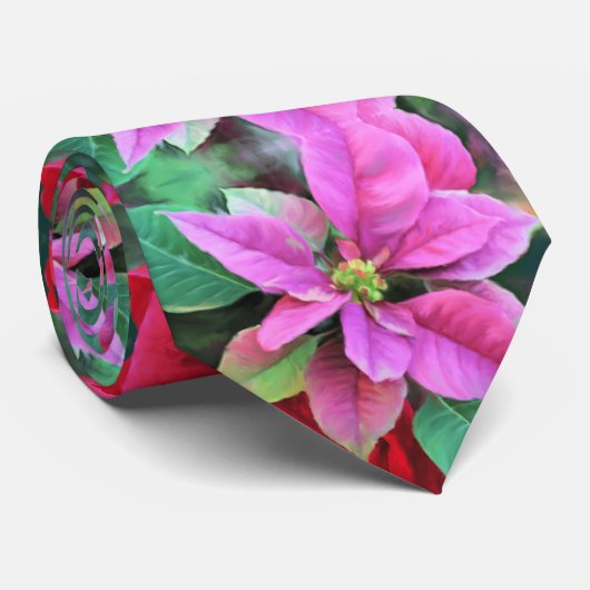 Krawatte Weihnachten Poinsettias (Gerollt)