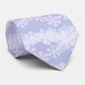 Krawatte-Weihnachten-Schneeflocken-Lavendel Krawatte (Gerollt)