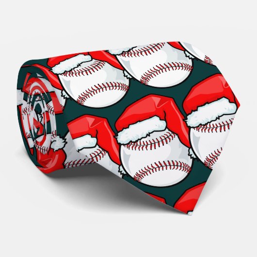 Krawatte - Weihnachtsbaseball (Gerollt)