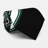 Krawatte White Black und Evergreen II (Gerollt)