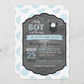 Krawatte-Windeln und Hintern Kinderdusche Einladun Einladung (Vorne/Hinten)