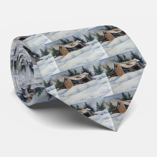Krawatte Winterlandschaft (Gerollt)
