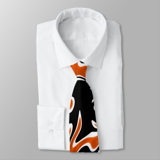 Krawatte Zizzago Black Orange Blocks (Gebunden)