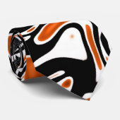 Krawatte Zizzago Black Orange Blocks (Gerollt)