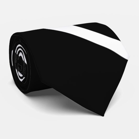 Krawatte Zizzago Retro Schwarz-weiß V Streifen (Gerollt)