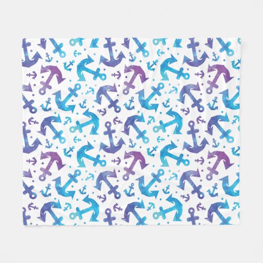 Krawatten-Anker-Muster 2 Fleecedecke (Vorderseite (Horizontal))