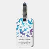 Krawatten-Anker-Muster 2 Gepäckanhänger (Rückseite vertikal)