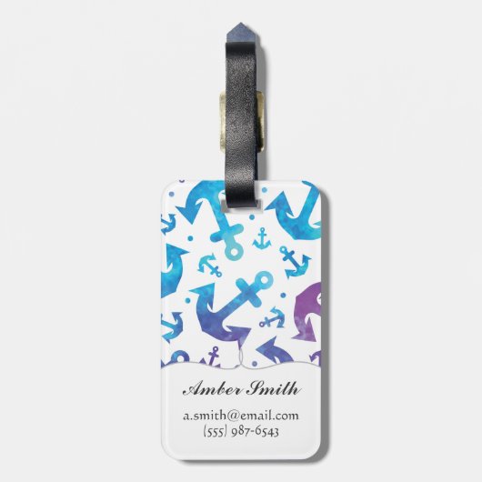 Krawatten-Anker-Muster 2 Gepäckanhänger (Rückseite vertikal)