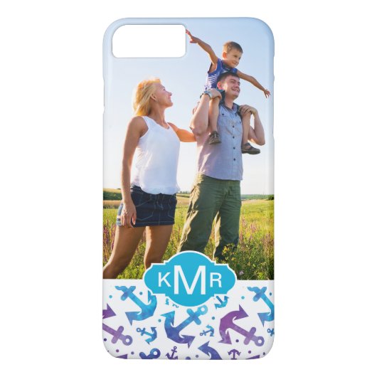 Krawatten-Anker-Muster | Ihr Foto u. Monogramm Case-Mate iPhone Hülle (Rückseite)