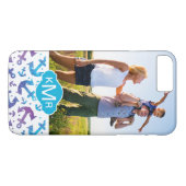 Krawatten-Anker-Muster | Ihr Foto u. Monogramm Case-Mate iPhone Hülle (Rückseite (Horizontal))