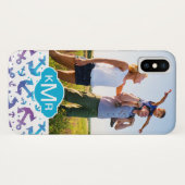 Krawatten-Anker-Muster | Ihr Foto u. Monogramm Case-Mate iPhone Hülle (Rückseite (Horizontal))
