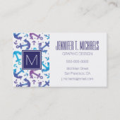 Krawatten-Anker-Muster Visitenkarte (Vorderseite)