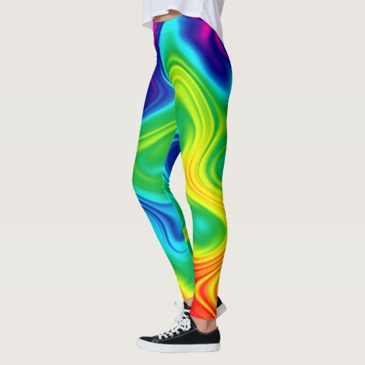Krawatten-bunte Regenbogen-Leggings Leggings (Links)