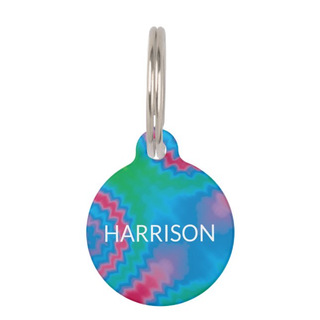 Krawatten Dyed custom dog Kontakt Info Moderne Inf Haustiermarke (Vorderseite)