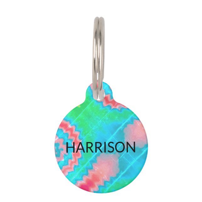 Krawatten Dyed custom dog Name contact Info Spaß Haustiermarke (Vorderseite)