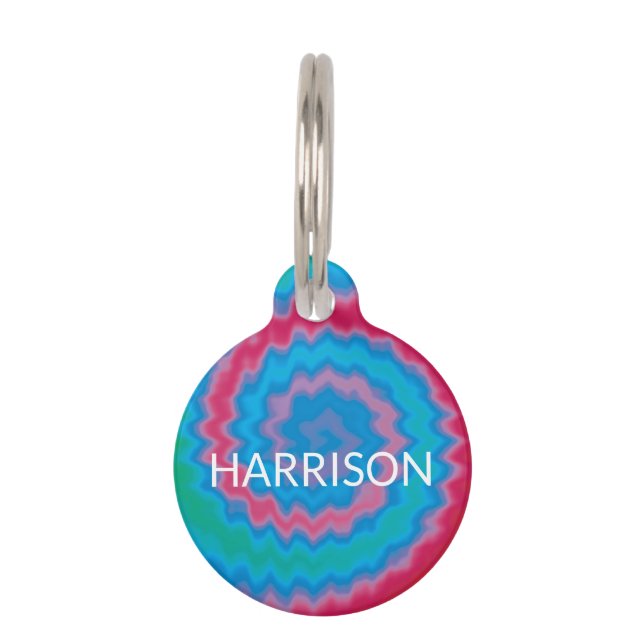 Krawatten Dyed custom dog Name contact niedlich Haustiermarke (Vorderseite)