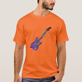 Krawatten-elektrische Gitarre und Musiknoten-T - T-Shirt