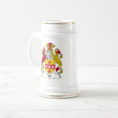 Krawatten-Familienwappen Bierglas (Vorderseite Links)