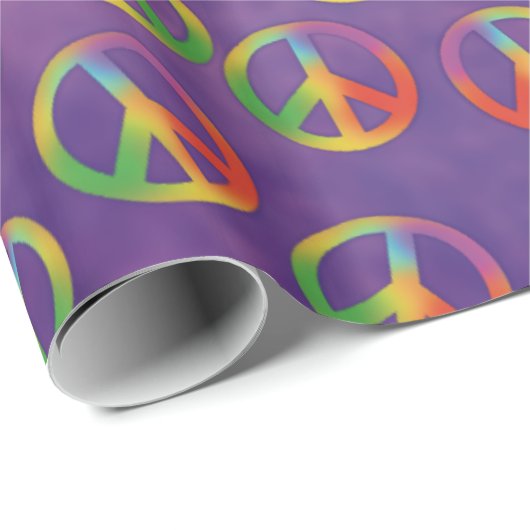 Krawatten-Friedenszeichen auf Lila Geschenkpapier (Rolleneckpunkt)