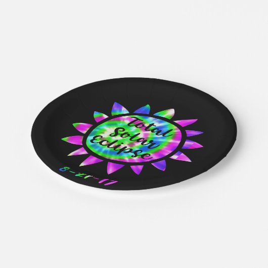 Krawatten-Gesamtsolareklipse-Papier-Party-Platte Pappteller (Schrägansicht)