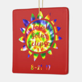 Krawatten-Gesamtsolareklipse-Weihnachtsverzierung Keramikornament (Links)