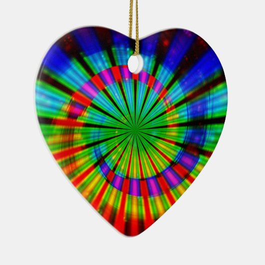 Krawatten-Groovy Regenbogen Keramikornament (Rechts)