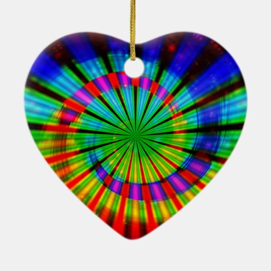 Krawatten-Groovy Regenbogen Keramikornament (Hinten)