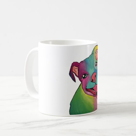 Krawatten-Gruben-Stier-Tasse Kaffeetasse (Vorderseite Links)