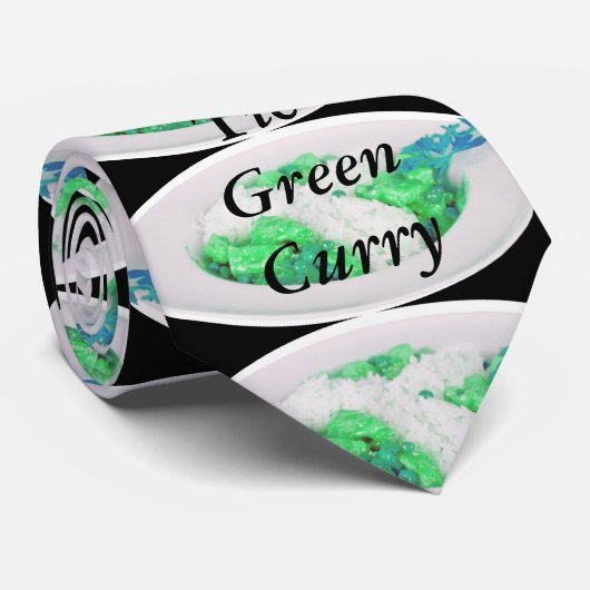 Krawatten-grüner Curry - grüner Curry… auf einer Krawatte (Gerollt)