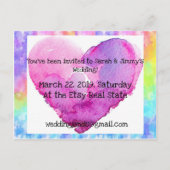 Krawatten-Herz-Hochzeits-Einladung Ankündigungspostkarte (Rückseite)