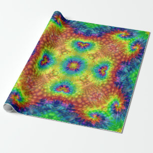 Krawatten-Himmel-Vintages Fraktal-Kaleidoskop Geschenkpapier