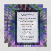 Krawatten-Kreuz mit Herz-Mitte in Lila, blau Einladung (Vorne/Hinten)