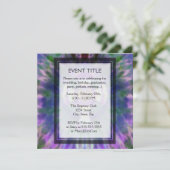 Krawatten-Kreuz mit Herz-Mitte in Lila, blau Einladung (Stehend Vorderseite)