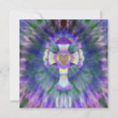 Krawatten-Kreuz mit Herz-Mitte in Lila, blau Einladung (Rückseite)