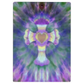 Krawatten-Kreuz mit Herz-Mitte in Lila, blau Klemmbrett (Rückseite)