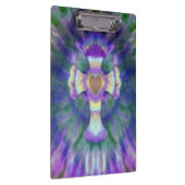 Krawatten-Kreuz mit Herz-Mitte in Lila, blau Klemmbrett (Rechts)