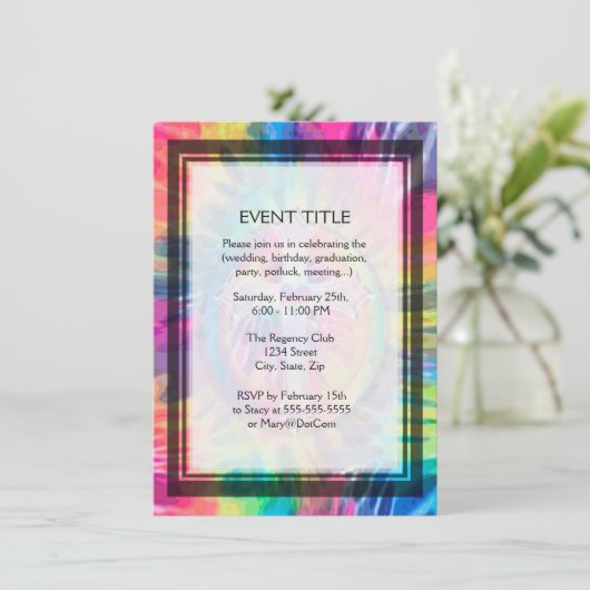 Krawatten-Kreuz mit Herzen in der Mitte Einladung (Stehend Vorderseite)